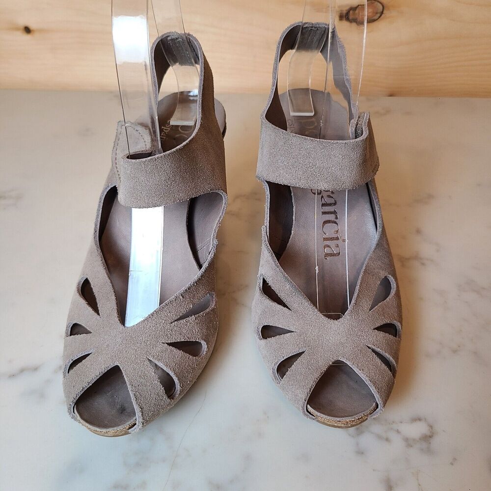 Pedro Garcia Taupe Suede Heels